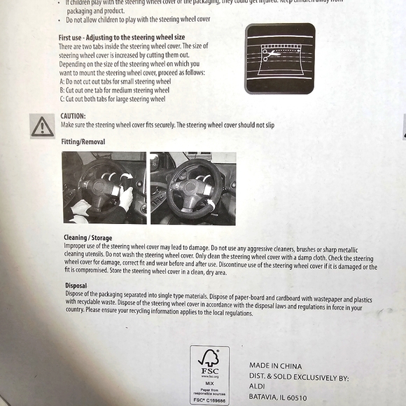 Steering Wheel Cover Auto XS Car Accessories Durable Quality Fits Most Cars SUVs - Picture 5 of 9